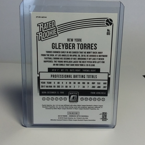 Gleyber Torres Rookie #65 chrome. - Picture 2 of 2